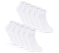 sockenkauf24 6 o 12 Pares de Calcetines Cortos Hombre & Mujer Calcetines Deportivos Suela de Rizo Algodón 16200 (47-50 10 pares Blanco)
