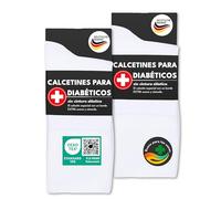 sockenkauf24 6 Pares de Calcetines Diabéticos con Cintura de Confort sin Elástico & sin Costuras Hombre & Mujer 97% Algodón (39-42 Blanco)