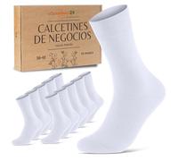 sockenkauf24 Calcetines Clásicos Hombre Mujer 10 Pares Algodón Comodos Transpirables (Blanco 35-38)