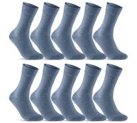 sockenkauf24 Calcetines Clásicos Hombre Mujer 10 Pares Algodón Transpirables Comodos (Azul 39-42)