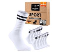 sockenkauf24 Calcetines Deportivos Hombre Mujer Tenis Performance Crew Socks Acolchados Transpirables Estilo Retro 17900 (Blanco 47-50)