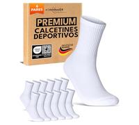 sockenkauf24 Calcetines Deportivos Hombre Tenis Performance Crew Socks 6 Pares Acolchados Transpirables Estilo Retro 70107T (Blanco 43-46)