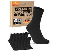 sockenkauf24 Calcetines Deportivos Hombre Tenis Performance Crew Socks 6 Pares Acolchados Transpirables Estilo Retro 70107T (Negro 43-46)