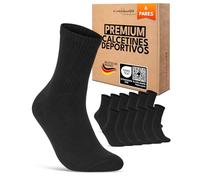 sockenkauf24 Calcetines Deportivos Mujer Tenis Performance Crew Socks 6 Pares Acolchados Transpirables Estilo Retro 70107T (Negro 39-42)