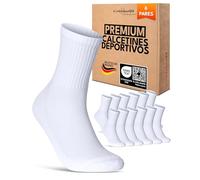 sockenkauf24 Calcetines Deportivos Mujer Tenis Performance Crew Socks 6 Pares Acolchados Transpirables Estilo Retro 70107T (Blanco 35-38)
