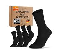 sockenkauf24 Calcetines Diabéticos Mujer 35-38 Negro 97% Algodón sin Elástico y sin Costuras con Cintura de Confort 6 Pares