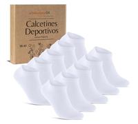 sockenkauf24 Calcetines Tobilleros Hombre Mujer 10 Pares Calcetines Cortos Algodón Transpirables (Blanco 47-50)