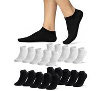 sockenkauf24 Calcetines Tobilleros Hombre Negro Gris 43-46 10 Pares Calcetines Cortos Transpirables Algodón
