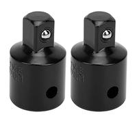 Socket Adapter 1/2 to 3/8 Inch | High Carbon Steel Ratchet Wrench Converter | Non - Slip Tool Accessory for Mechanics/DIY/Automotive | 2 - Piece Kit