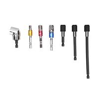 Socket Adapter Set 7Pcs | 1 / 2in 1 / 4in 3 / 8in Hex Shank for Electric Drill/Manual Wrench | Chrome Alloy Steel Bit Holder & Extension Kit