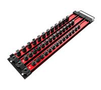 Socket Organizer Rack - Aleación de aluminio 40-Piece Set | Wall Mountable Rail Holder For 1/4 3/8 1/2 pulgadas Sockets | Garage Workshop Storage Tray For Mechanics Tools