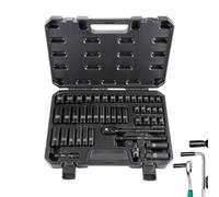 Socket Wrench Set - 47piece Socket Wrenches with Bits | Quick-Release Ratchet Wrench | Metric Sockets Set | 3/8 Inch Drive Industrial Maintenance Tool | 72 Teeth Metric Ratchet Wrenches