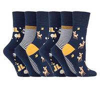 - SOCKSHOP gentle grip® - Paquete de 3 pares de calcetines para mujer, no elásticos, tallas 37-42 - Azul -
