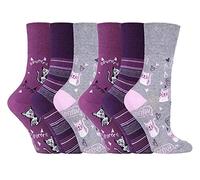 - SOCKSHOP gentle grip® - Paquete de 3 pares de calcetines para mujer, no elásticos, tallas 37-42 - Morado -