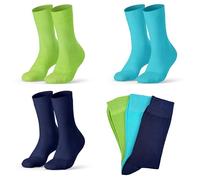 SockTailor Calcetines cortos para hombre de verano, calcetines cortos de algodón y gasa, de colores lisos y a rayas, transpirables, suaves, informales, deportivos, talla 41 46, verde, azul y azul, 41