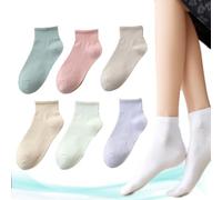 SOCLING Crew Socks Women, 6 Pairs Womens Mini Crew Ankle Socks, Women's Comfortable Breathable Cushioned Crew Mid- Calf Sports Socks, Pure Cotton Athletic Running Casual Socks for Women