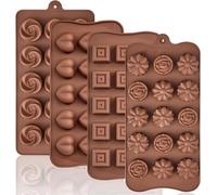 Socluer 4 moldes de silicona para bombones, 3D, sin BPA y antiadherente, para caramelos, caramelos, cubitos de hielo