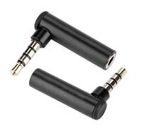 Socobet Adaptador De Audio Estéreo De 3,5 Mm Jack Adaptador De Conector En ángulo Recto De 90 Grados Hombre a Mujer