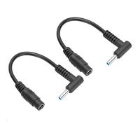 Socobeta 2pcs Conector Cable Conector Línea 5.5x2.1mm Hembra a 4.5x3.0mm Macho Adaptador de Corriente Cable Negro Ligero Adaptador Línea para PC para computadora