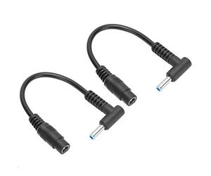 Socobeta 2pcs Conector Cable Conector Línea 5.5x2.1mm Hembra a 4.5x3.0mm Macho Adaptador de Corriente Cable Negro Ligero Adaptador Línea para PC para computadora