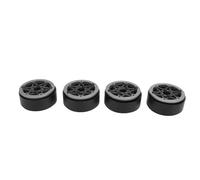 Socobeta 4 Uds Beadlock Cubo de Rueda 1,9 Pulgadas Fibra de Carbono Ligera para Todoterreno 1/10 Coche Trepador de Control Remoto (Gris)