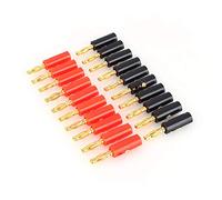 Socobeta Alambre Cable de Audio 3 mm de diámetro Cables de Altavoz Conectores adaptadores Enchufe 10 enchufes Banana Rojos 4 mm 0,87 x 3,82 cm para Radio de Audio
