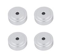 Socobeta Almohadillas Amortiguadoras para Pies de Amplificador de Aleación de Aluminio, 4 Uds., con Goma Desmontable para Soporte de Altavoz (Plata)