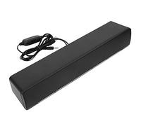 Socobeta Barra de Sonido Estéreo con Cable USB Reproductor de música Bajo Envolvente Caja de Sonido Entrada de 3.5 mm para PC Celulares(Negro)