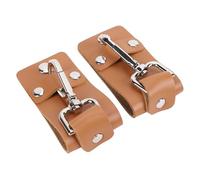 Socobeta Bolsa Porta Llaves para Cinturón Portátil Clip Elegante y Versátil para Uso en Exteriores y Viajes 2 Piezas Cuero de PU 7x4 Cm Marrón