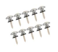 Socobeta Botón de Bloqueo de Correa de Guitarra, Pasador de Extremo de Metal con Accesorios de Tornillo, Piezas de Música para Guitarra Eléctrica, bajo, Ukelele, 10 Uds. (Plata)