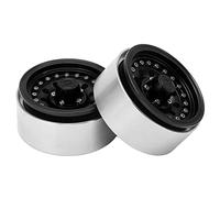 Socobeta Bujes de Rueda RC de Aleación de Aluminio con Mecanizado CNC, 10 Orificios, Estables para Axial SCX10 90046 D90, Mejoran el Rendimiento del Automóvil RC, 2 Piezas (Negro)