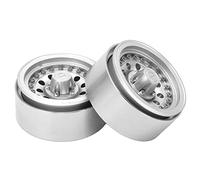 Socobeta Bujes de Rueda RC de Aleación de Aluminio con Mecanizado CNC, 10 Orificios, Estables para Axial SCX10 90046 D90, Mejoran el Rendimiento del Automóvil RC, 2 Piezas (Plata)