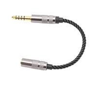 Socobeta Cable Adaptador para Auriculares Chapado en Oro de 4,4 Mm Macho Equilibrado a Cable Hembra Estéreo de 3,5 Mm para Entusiastas de la Música con Material de Núcleo OFC Negro