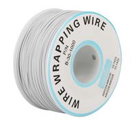 Socobeta Cable de Cobre Chapado en Estaño de 30awg, Aislamiento 1 Hilo de Alambre de Alambre de de Rollo para la Placa Base para la Placa Base con Carrete de Plástico (Blanco)