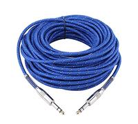 Socobeta Cable Jack Macho Macho 6.35 Mm Cable de Audio Macho a Macho para Mezclador de Guitarra Eléctrica Estéreo Cable de Audio Estéreo(20 Metros)