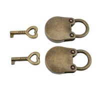 Socobeta Caja de Almacenamiento Candado con Forma de Oso Lindo con Llave de Aleación de Zinc para Niños y Amigos 2 Piezas (Color Bronce)