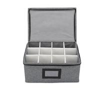 Socobeta Caja de Almacenamiento de Vidrio para Whisky, Tela Oxford Duradera para una Organización Segura de la Barra del Hogar, 12 Compartimentos