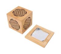 Socobeta Caja Difusora de Incienso Minimalista de Madera con Base Antideslizante para Decoración del Hogar, 1 Paño de Papel de Aluminio (Patrón de Flores)
