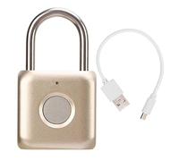 Socobeta Candado de Huella Digital, Cerradura Biométrica Inteligente sin Llave con Batería de Larga Duración IPX2 para Taquilla, Mochila, Maleta, Caja de Almacenamiento