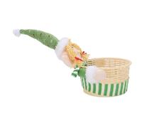 Socobeta Cesta de Dulces de Navidad, Adorable Soporte Festivo para Aperitivos, Decoración para Fiesta de Navidad, Hogar, Oficina, Tela de PVC (Verde)