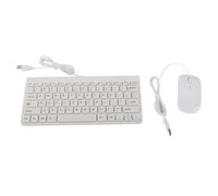 Socobeta Combinación de Teclado y Ratón con Cable USB, Teclado Ergonómico Compacto con Cable de 130 Cm para PC, Portátil, Oficina, Trabajo, Entretenimiento (Blanca)