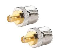 Socobeta Conector Convertidor Adaptador SMA F Conector UHF de Baja Impedancia a SMA-F para Antenas y Antenas Externas de Radio Wi-Fi 2 Uds