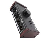 Socobeta Controlador de Monitor Estéreo Pasivo Ruta de Señal Pura Perilla de Gran Volumen Control de Silencio para Estudio 2 Entradas XLR Interfaz de 3,5 Mm
