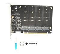 Socobeta Convertidor de Expansión de Lector de Disco Duro de Tarjeta Adaptadora M.2 NVMe a PCIe X16 de 4 Puertos para SSD (ph44)