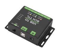 Socobeta Convertidor USB a TTL con Carcasa de Aleación de Aluminio y Protección de TV para Aplicaciones UART de 8 Canales en 11/10/8/7// 70x104,5x28,6 Mm