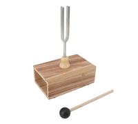 Socobeta Diapasón Curativo de 512 Hz, Juego de Afinación de Tono de Canto con Caja de Resonador de Madera, Martillo de Goma para Enseñar Pruebas de Audición, Meditación