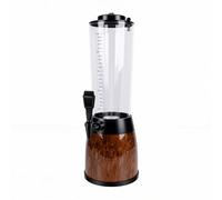 Socobeta Dispensador de Bebidas con Tubo de Hielo, Elegante Torre de Cerveza de 2,5 L para Fiestas, Uso Doméstico, Plástico (Color madera)