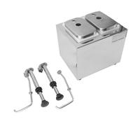 Socobeta Dispensador de Salsa Desmontable Dispensador de Queso, de Salsa de Chocolate de Bomba de Doble Cabezal de Acero Inoxidable para Uso Doméstico Come