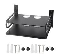 Socobeta Estante de Pared Flotante de Doble Capa, Estante de Caja de TV Ensamblable Montado en la Pared para Enrutador Módem DVD Set Top Box Caja de Cable