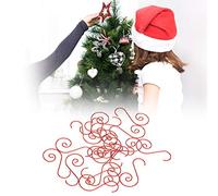 Socobeta Ganchos de Metal Duraderos en Forma de S, Decoración Especial para árbol de Navidad para Campanas (60 Piezas, Rojo, Verde, Dorado, Plateado) (Rojo)